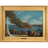 JOAQUIM MANUEL DA ROCHA - 1727-1786, "Incêndio da fragata Graça Divina - São João Baptista" ("Fire