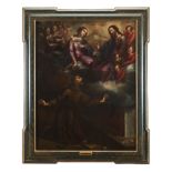 Saint Francis Xavier, oil on canvas, Italian school, 18th C., relined, restoration, label