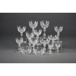 A Set of Stemmed Glasses for 18 people, crystal, composed of glasses of water, red wine, white wine,