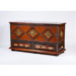 A Two Drawers Chest, mannerist, Brazilian mahogany, Brazilian rosewood edging and padding, Brazilian