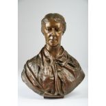 ANTÓNIO SOARES DOS REIS - 1847-1889, "Mrs. Linch", bronze sculpture, signed and dated Lisbon -