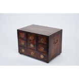 A Small Cabinet, mannerist, Brazilian rosewood marquetry, yellow metal mounts, Portuguese, 17th