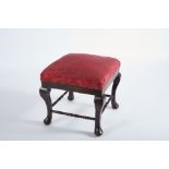 A Stool, D. João V, King of Portugal (1706-1750), walnut, turned stretchers, Portuguese, non-