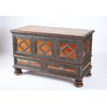 A two drawers Chest, Brazilian mahogan and Brazilian rosewood, ripple moulded decoration, ventilated