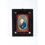 Portrait of King Frederick II of Prussia (1712-1786), miniature on ivory, tortoiseshell and bone