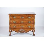 A Commode, D. João V, King of Portugal (1706-1750), carved walnut, pierced skirts, bronze handles,