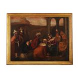 The Adoration of the Magi, oil on canvas pasted on chipboard, Portuguese school, 18th/19th C.,