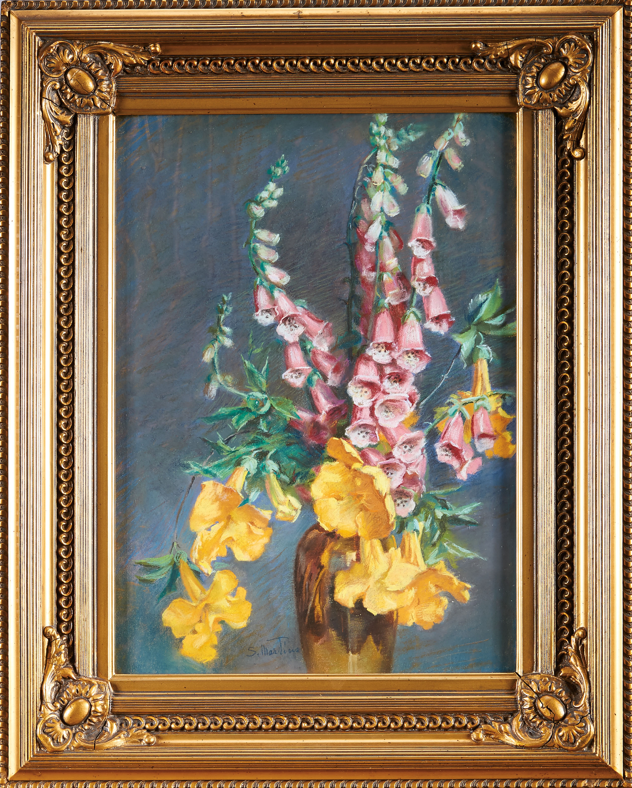 SOFIA MARTINS DE SOUSA - 1870-1960, Still-Life - Flowers, pastel on paper, signed, Dim. - 44 x 32