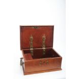 A Box, red marblewood, bronze and gilt metal mounts, interior with covered partition, India, 19th