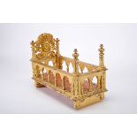 A Child Jesus Bed, carved and gilt wood, Portuguese, 18th C., minor faults on the gilding, Dim. - 36