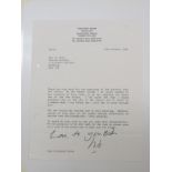 Dame Elisabeth Frink - type-written letter, signed, 1990.