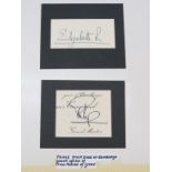 HRH Queen Elizabeth II and Prince Philip, Duke of Edinburgh, signatures