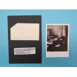 Winston Churchill (1874-1965) - Prime Minister, signature on Whitehall notelet