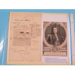 John Sheffield, Ist Duke of Buckingham and Normanby (1647-1721) - official printed receipt,