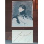 King George IV (1762-1830) - framed royal sign manual beneath facsimile portrait bust, and related