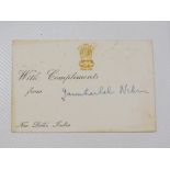 Jawaharlal Nehru and Indira Gandhi - signature and signed letter respectively. Indian father and