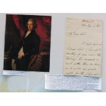 William Pitt (1759-1806) - 'The Younger', signed letter, no date. Prime Minister, 1783-1801, 1804-