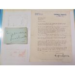 Stage performers - Lupino Lane (1892-1959) - type-written letter, signed, together with Ivor Novello