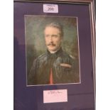 Charles George Gordon (1833-85) - signature, framed and mounted beneath facsimile portrait bust.