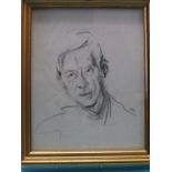 A pencil study - portrait bust of a gentleman, unidentified, perhaps The Duke of Windsor,