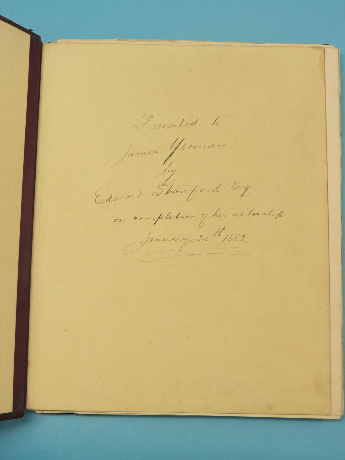 Stanford's London Atlas of Universal Geography, 1882, quarto edition, front page inscribed, " - Image 2 of 5