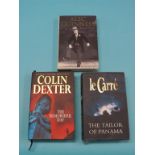 John Le Carre and Colin Dexter, autographed books, and another, Alec Guinness, (3)