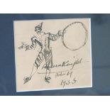 Laura Knight (1877-1970) - autographed sketch, dated Feb. 19, 1935, framed. Artist particularly