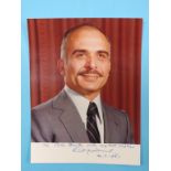King Hussein of Jordan (1935-1999) - autographed photograph, dated 1981