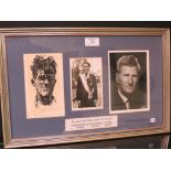 Edmund Hillary, Tensing Norgay and Lord Hunt - signed portraits, framed and mounted. Tensing and