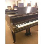 A Sommerfeld mahogany baby grand piano, seven-octave keyboard and over-strung iron frame