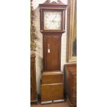 A George III 8-day longcase clock, square enamelled dial with date aperture, movement with anchor