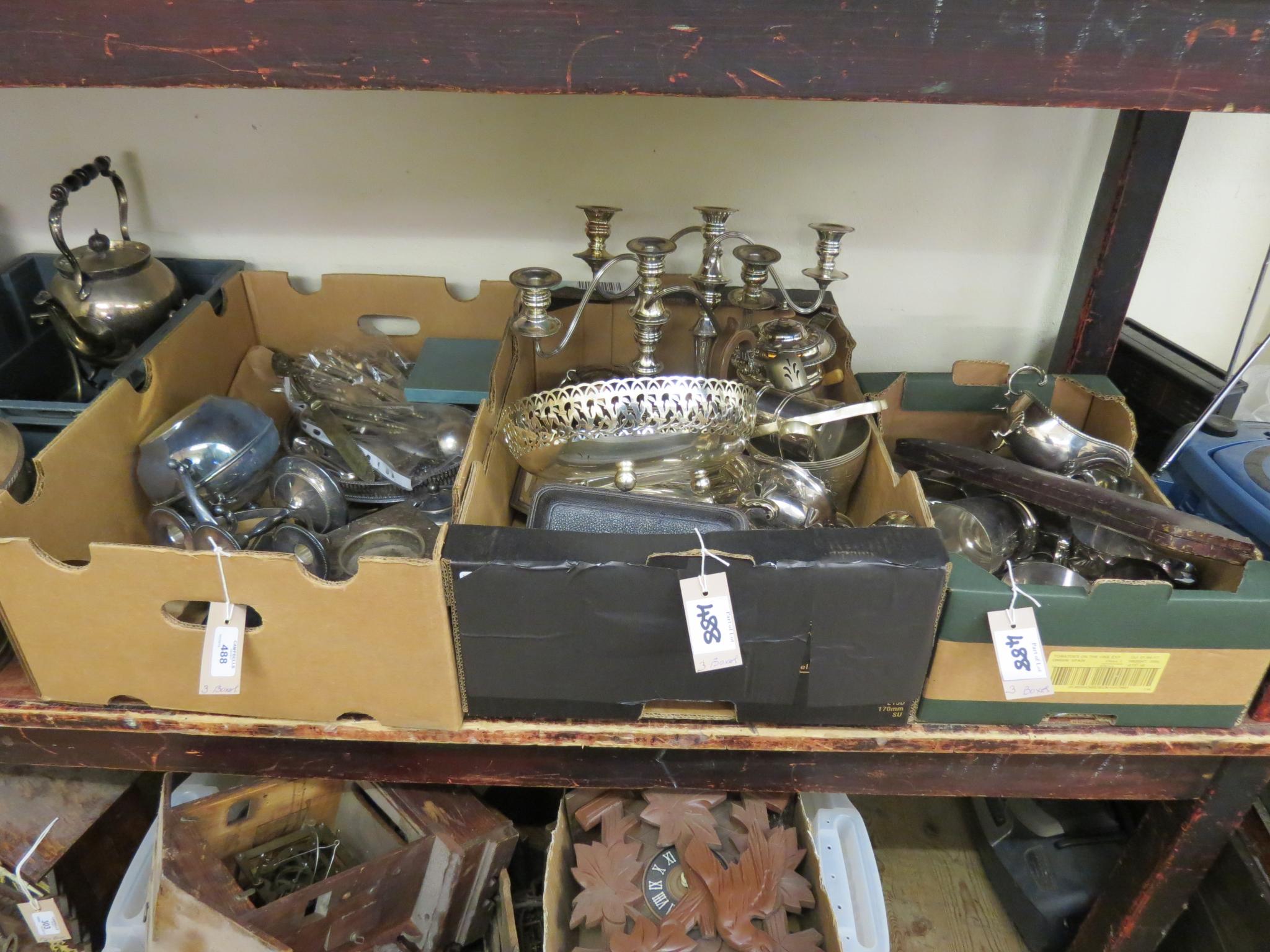 A large quantity of silver plated ware