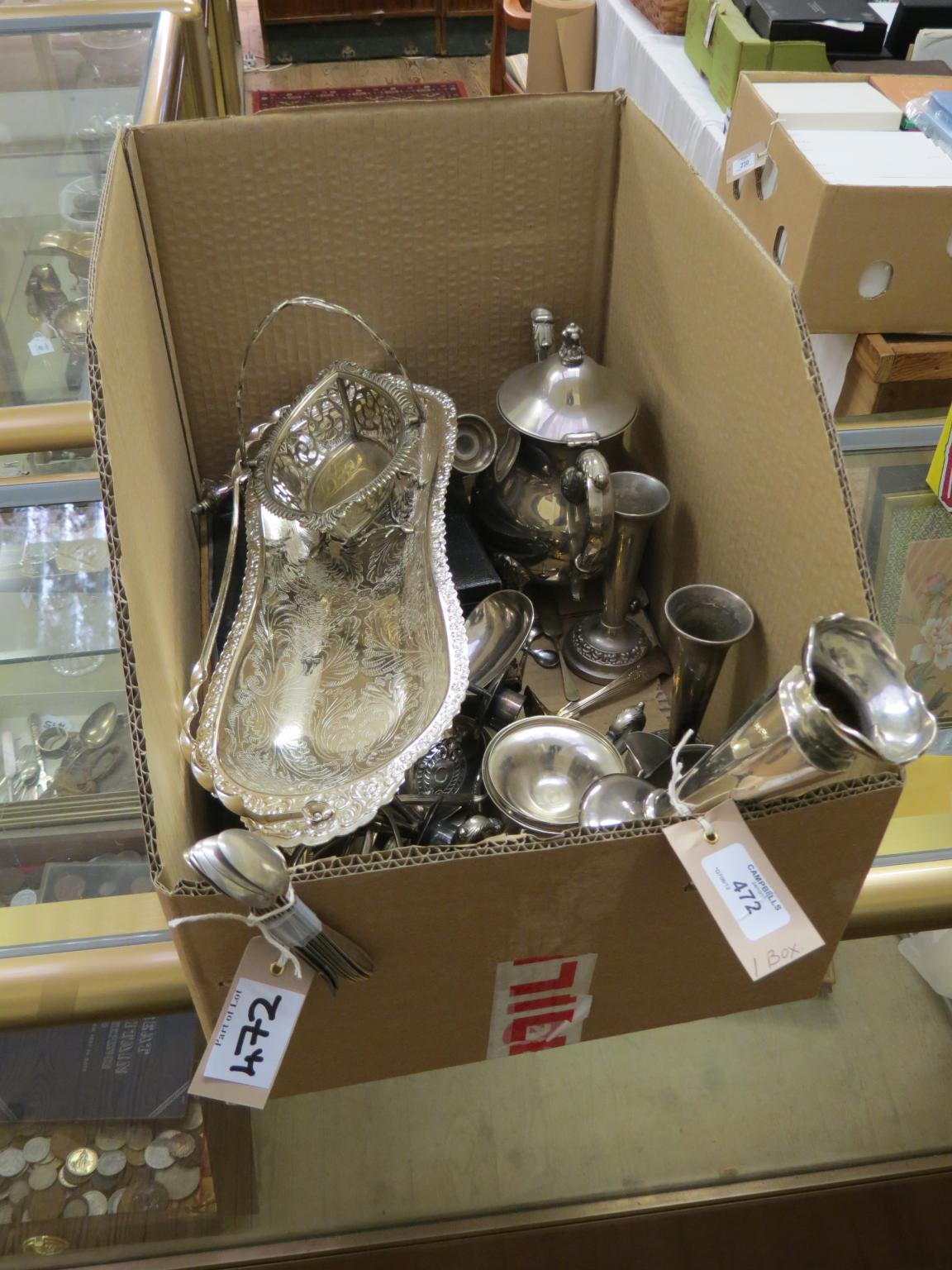 A silver posy vase, Birmingham 1923, 6in., set of six silver coffee spoons and a quantity of