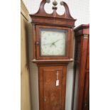 A George III 30-hour longcase clock, 11in. square, painted dial signed Shepherd & Potter, Wotton,