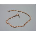 A 9ct. gold watch-chain, with T-bar and clip, 29.4 grams