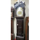 A George III 8-day longcase clock, 13in. arched brass dial signed Thompson, Chester, engraved dial