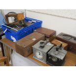 An electric Thermograph, and other boxed instruments, as viewed