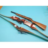 Two archery bows, and a Grosman 140 air rifle