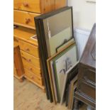 A quantity of framed pictures