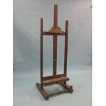 A late Victorian oak artist's easel