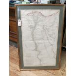 An 18th century printed map, Egypt, 1765, and other pictures, all framed