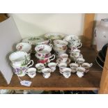 Royal Albert bone china, including months of the year series, mixed patterns, 60 pieces total