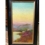 Margaret Butler - pair of oils on canvas, panoramic riverscapes, signed, 24 x 12in.