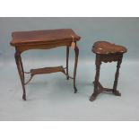 A late Victorian serpentine-shape mahogany card table, hinged baize-lined top on four cabriole