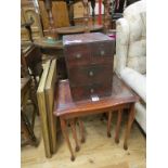 A small Victorian mahogany chest, two short and two long drawers, 10in., together with a pair of
