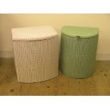 Two Lloyd Loom linen baskets