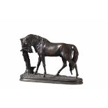 Pierre-Jules Mene (1810-1879), Cavallo a riposo - bronzo, altezza cm 27 firmato alla [...]
