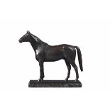 Carl August Brasch (1866-?), Cavallo - bronzo in patina scura, altezza cm 39 firmato [...]