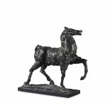 Luigi Broggini (1908-1983), Cavallo in movimento - bronzo in patina scura, altezza cm [...]