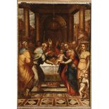 Scuola del XVI secolo, Presentazione di Gesù al tempio - olio su tela, cm 164x118 - [...]